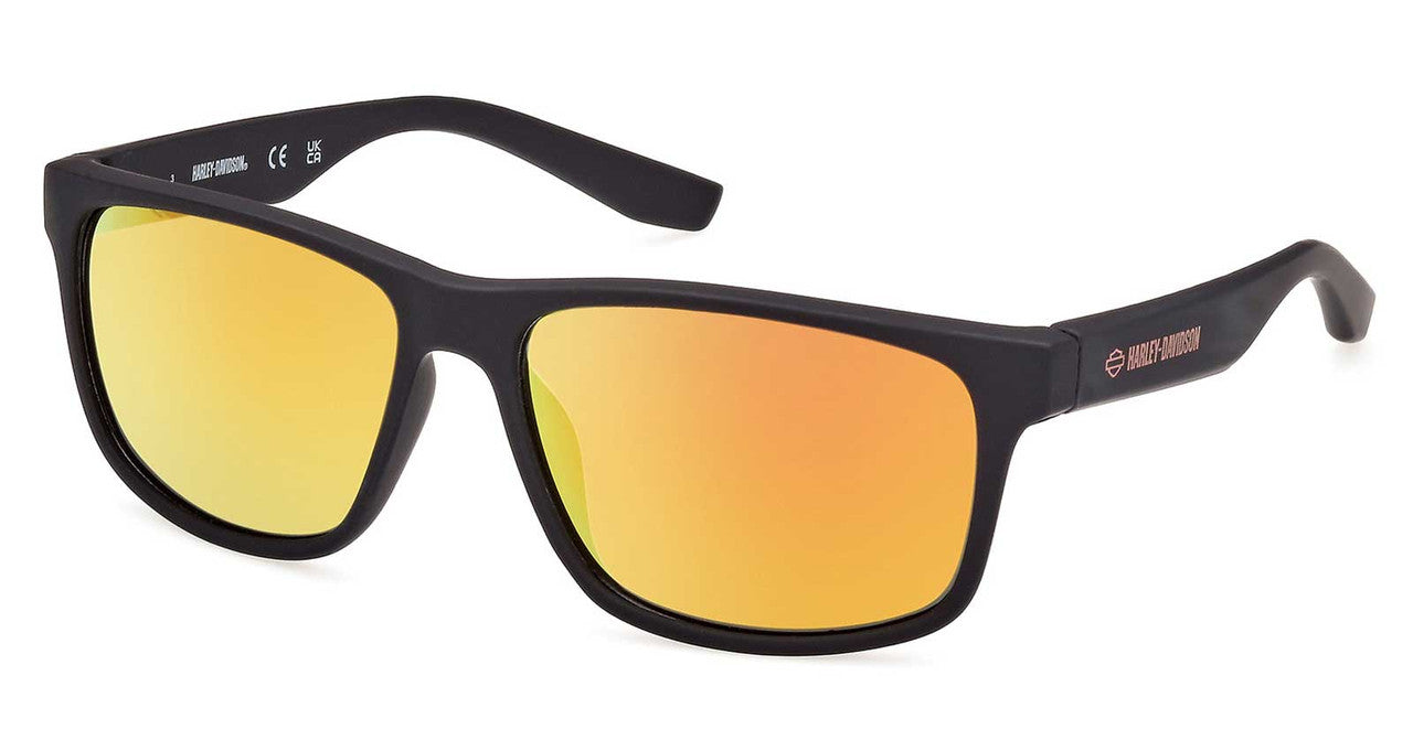 Lunettes de soleil H-D®, monture rectangulaire noire brillante - HD0167V-05C