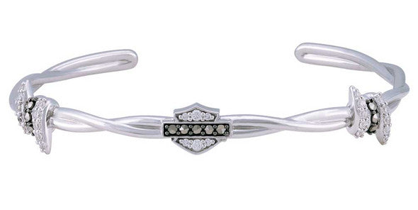 Bracelet manchette Harley-Davidson® pour femme, en argent sterling HDB0432