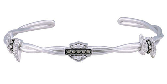 Bracelet manchette Harley-Davidson® pour femme, en argent sterling HDB0432