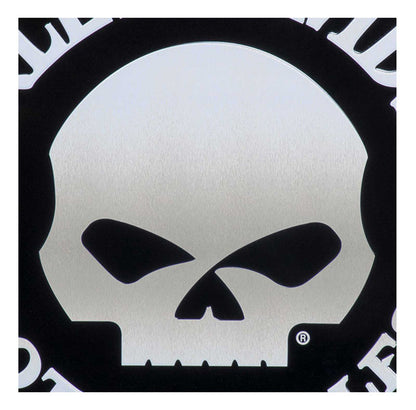 Plaque ronde en métal H-D®, logo tête de Willie G en argent brossé - HDL-15529