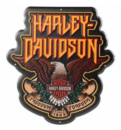 Plaque métallique Harley-Davidson® Hard Rock Eagle en relief - HDL-15572