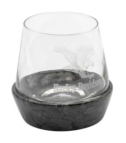 SWOOPING EAGLE STONE BASE GLASS SET - HDL-18829