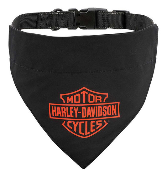 Collier pour chien Harley-Davidson® avec bandana noir, fermoir réglable SM/MD 12"-18" HDX-90206