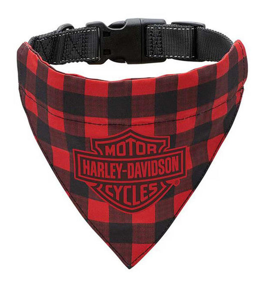 Collier bandana à carreaux H-D® B&S pour animaux de compagnie, taille S/M - HDX-90210