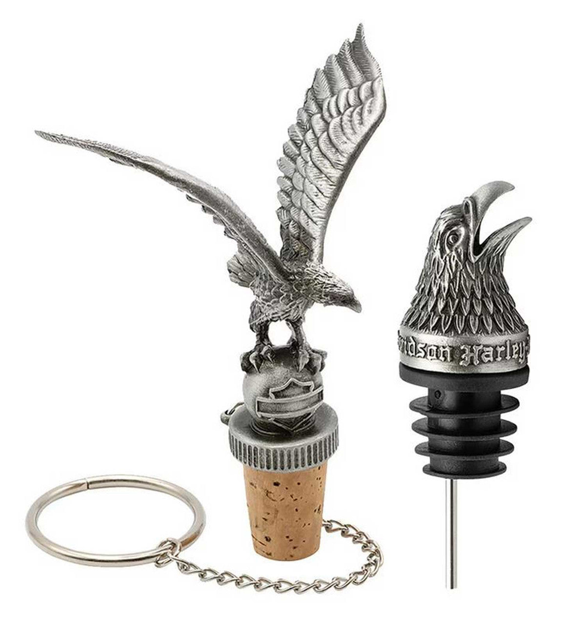Ouvre-bouteille et bouchon verseur H-D® Eagle avec chaînette – HDX-99303