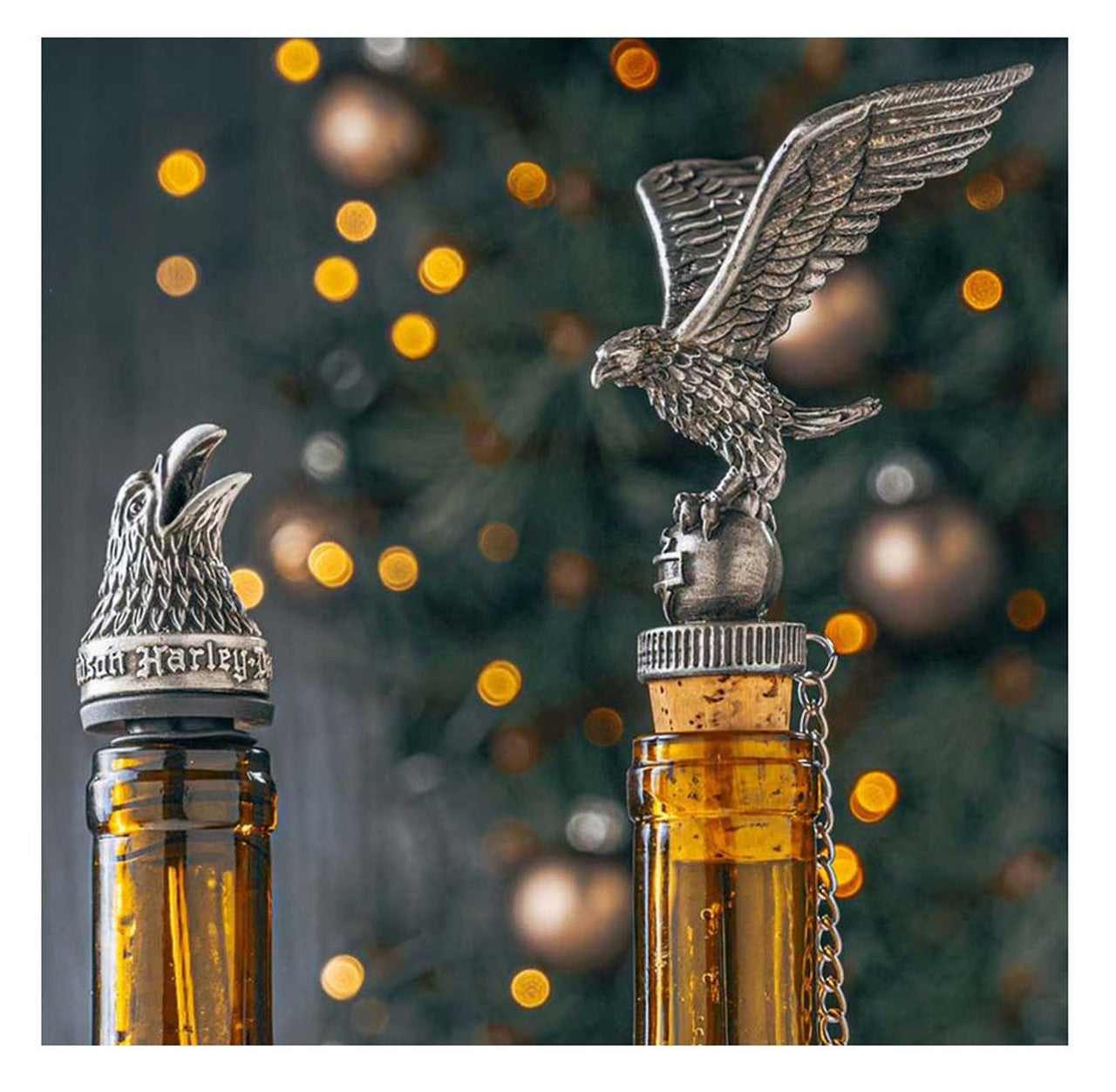 Ouvre-bouteille et bouchon verseur H-D® Eagle avec chaînette – HDX-99303
