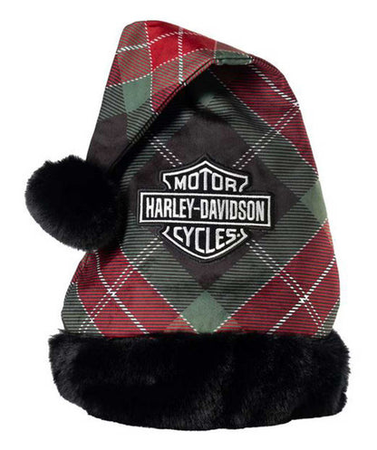Bonnet de Noël à carreaux avec logo brodé H-D® B&S - HDX-99349