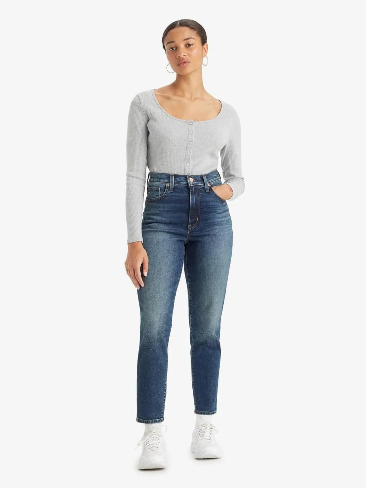Jean Levi's Mom Jean foncé pour femme - 26986-0049