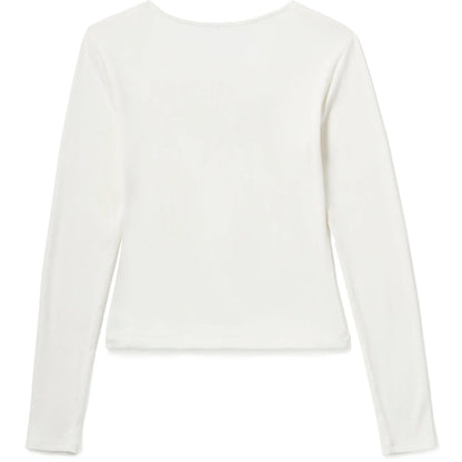 Chandail à manches longues et col en V profond à lacets pour femme - 96840-25VW