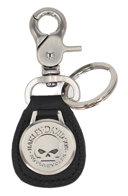 Porte-clés H-D® Willie G Medallion en cuir véritable noir - MAU212/08