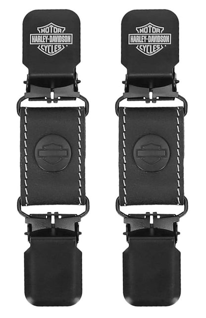 Clips de bottes en cuir pour hommes H-D® avec logo gravé B&S – Noir (MAU400/08)