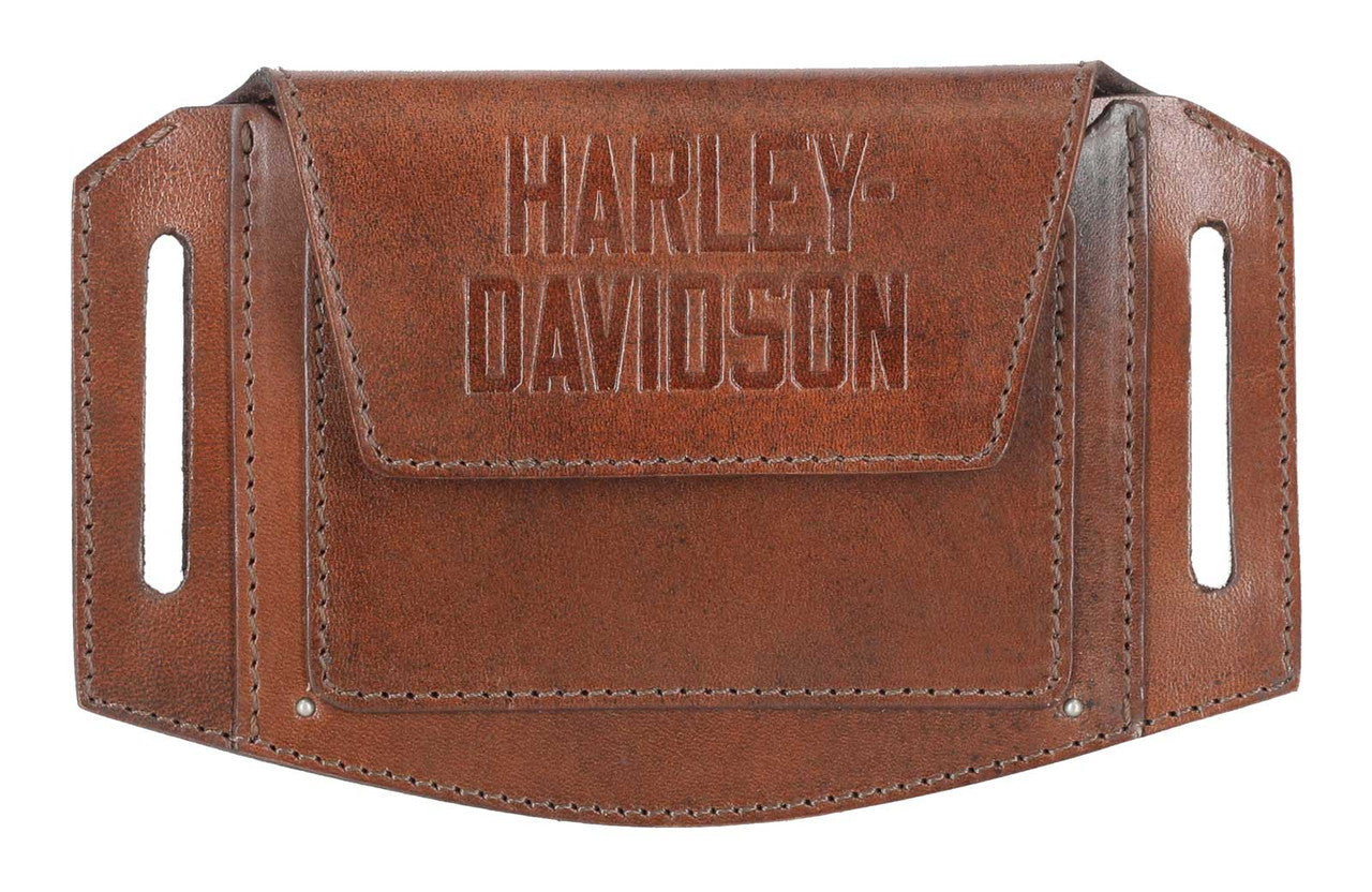 Porte-cartes de ceinture en cuir véritable gaufré pour homme Harley-Davidson® - MAU903