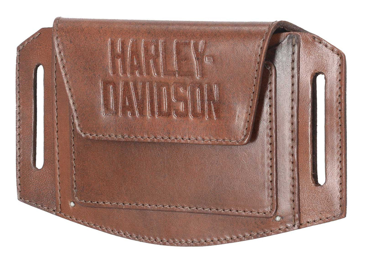 Porte-cartes de ceinture en cuir véritable gaufré pour homme Harley-Davidson® - MAU903