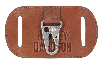 Porte-clés de ceinture en cuir véritable gaufré H-D® pour homme - MAU904