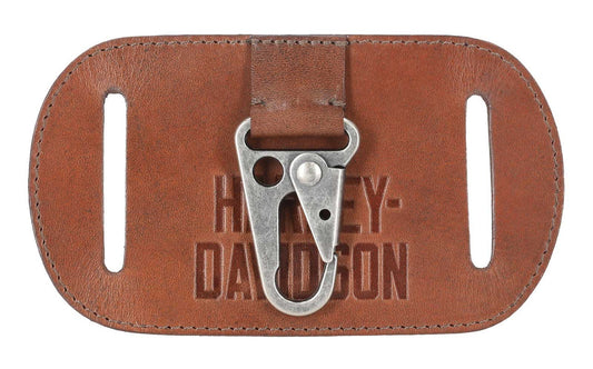 Porte-clés de ceinture en cuir véritable gaufré H-D® pour homme - MAU904