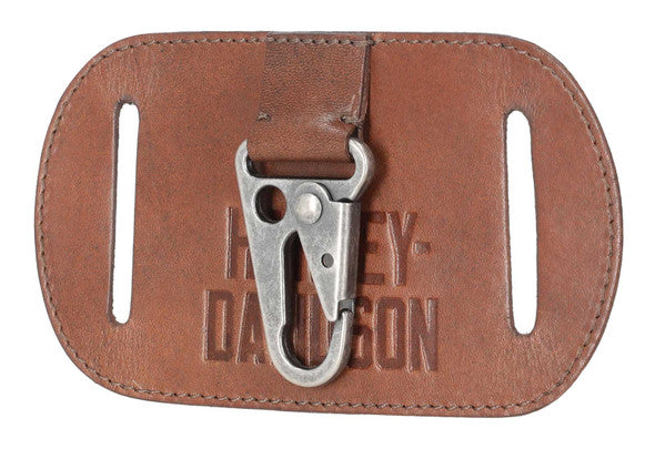 Porte-clés de ceinture en cuir véritable gaufré H-D® pour homme - MAU904