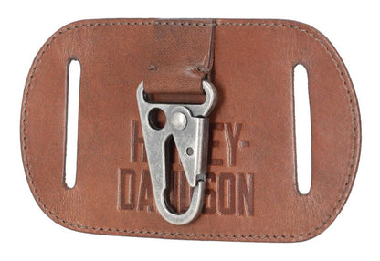 Porte-clés de ceinture en cuir véritable gaufré H-D® pour homme - MAU904