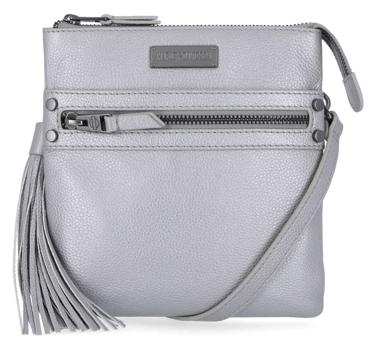 Sac bandoulière classique en cuir pour femme Harley-Davidson® - Argent métallisé - MHW005