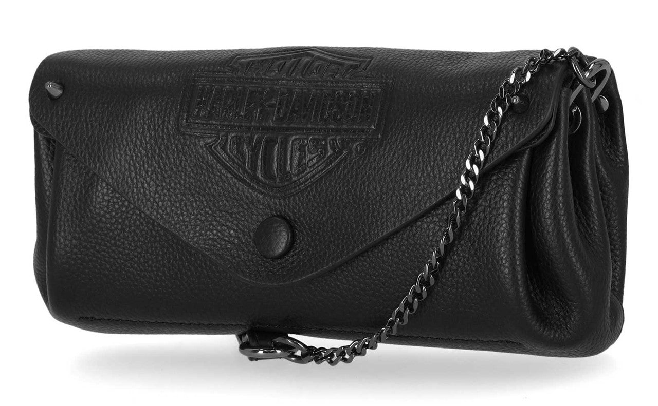 Sac à main à bandoulière en cuir Harley-Davidson® B&S pour femme - Noir (MHW070-BLACK)