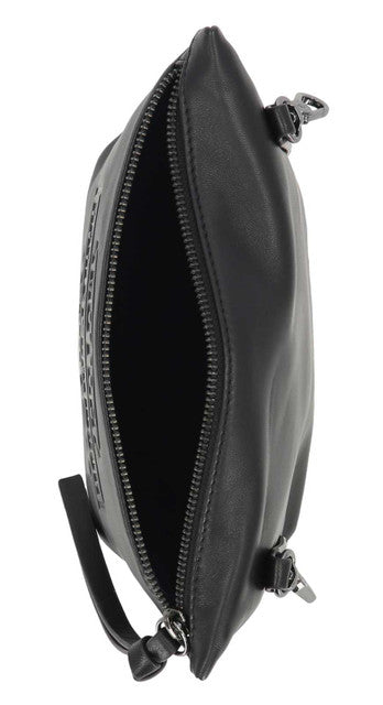 Sac banane bandoulière en cuir noir H-D® pour femme - MHW087