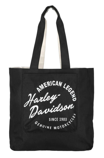 Sac cabas réversible H-D® American Legend pour femme, en polyester noir - MHW210/08