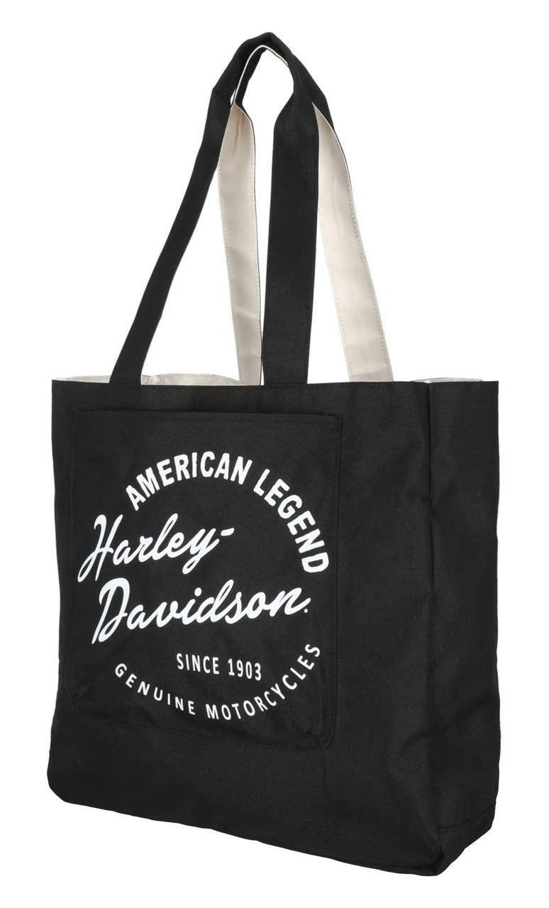 Sac cabas réversible H-D® American Legend pour femme, en polyester noir - MHW210/08