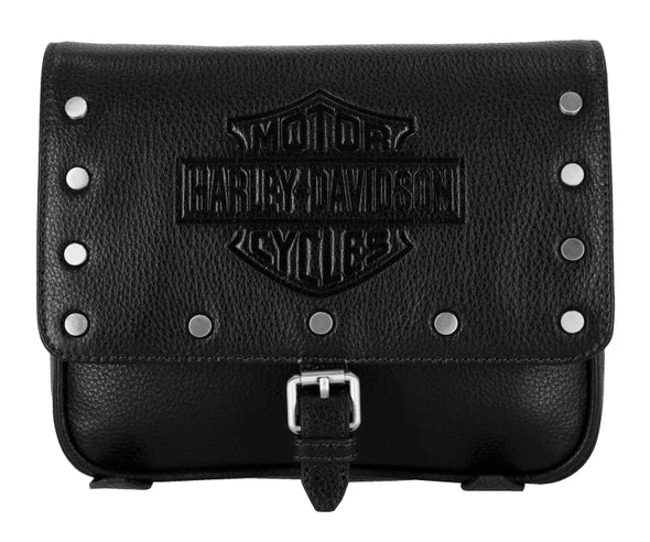 Sac à dos H-D® Core Stud B&S pour femme, en cuir véritable noir - MHW214/08