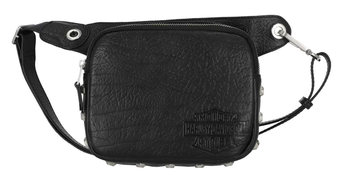 Sac banane réglable en cuir véritable à clous hexagonaux Harley-Davidson® pour femme - MHW223/08
