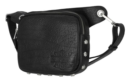 Sac banane réglable en cuir véritable à clous hexagonaux Harley-Davidson® pour femme - MHW223/08