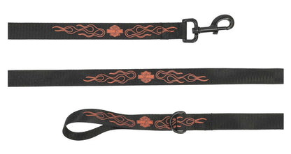 Laisse pour chien en polyester H-D® B&S Flames - MPC105/08