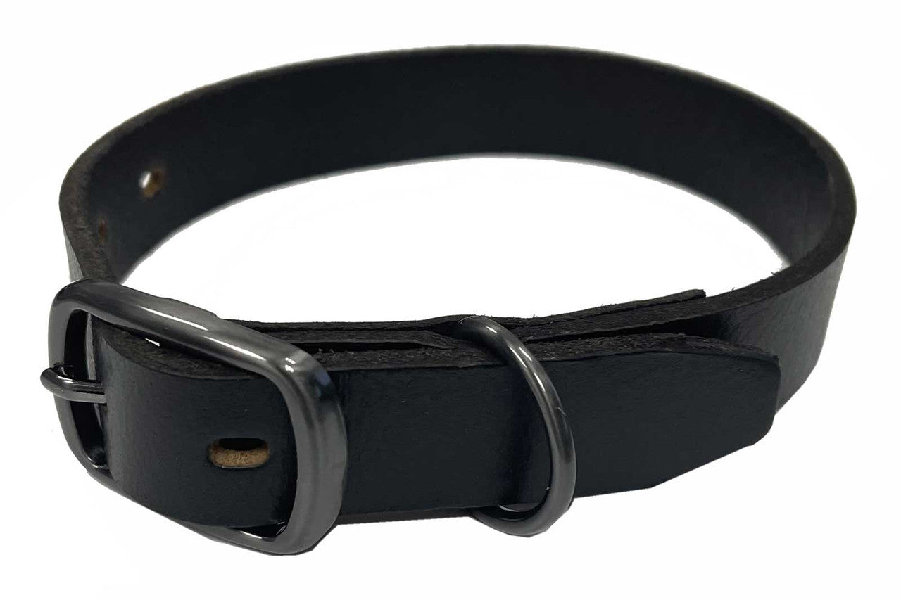 Collier pour animaux de compagnie ajustable en cuir - MPC200-BLACK
