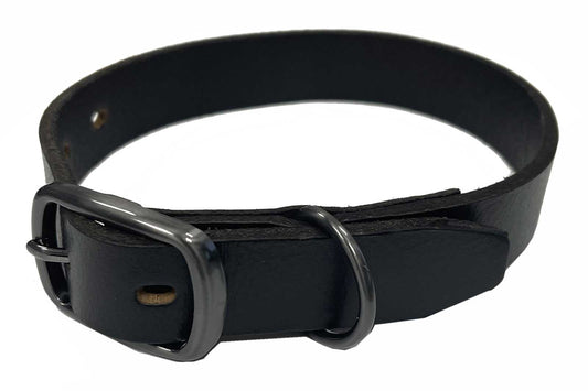Collier pour animaux de compagnie ajustable en cuir - MPC200-BLACK