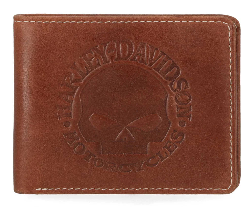 Portefeuille en cuir cognac pour homme Harley-Davidson® - MWM055