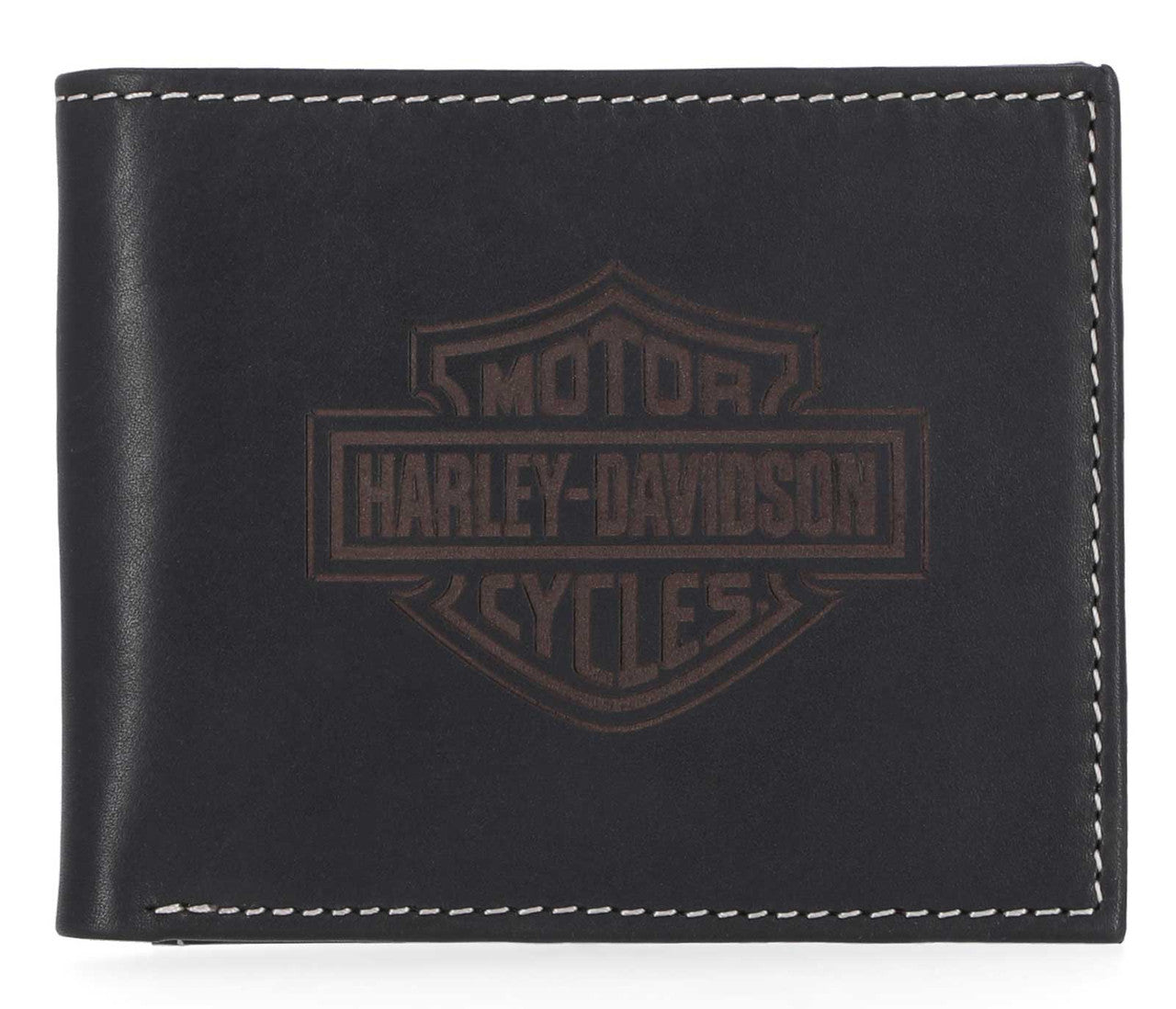 Portefeuille en cuir noir Harley-Davidson® pour homme - MWM066-BLACK