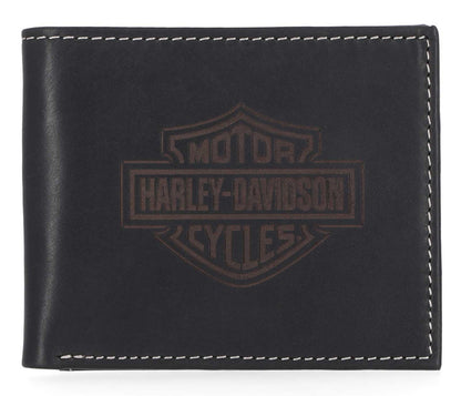 Portefeuille en cuir noir Harley-Davidson® pour homme - MWM066-BLACK