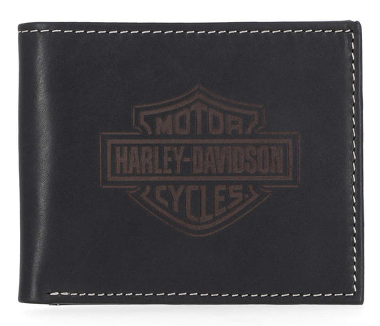 Portefeuille en cuir noir Harley-Davidson® pour homme - MWM066-BLACK