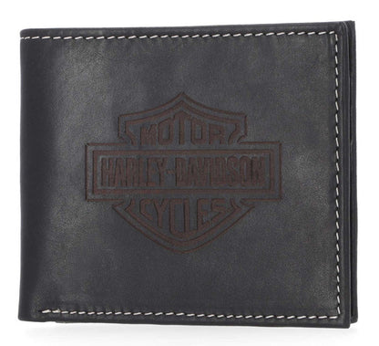 Portefeuille en cuir noir Harley-Davidson® pour homme - MWM066-BLACK