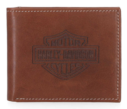 Portefeuille en cuir marron Harley-Davidson® pour homme - MWM066-BROWN