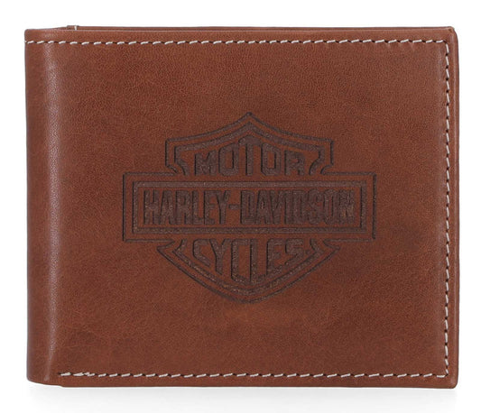 Portefeuille en cuir marron Harley-Davidson® pour homme - MWM066-BROWN