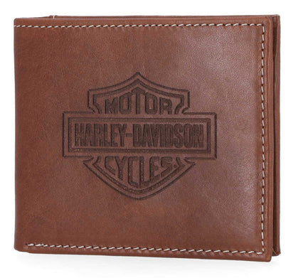 Portefeuille en cuir marron Harley-Davidson® pour homme - MWM066-BROWN