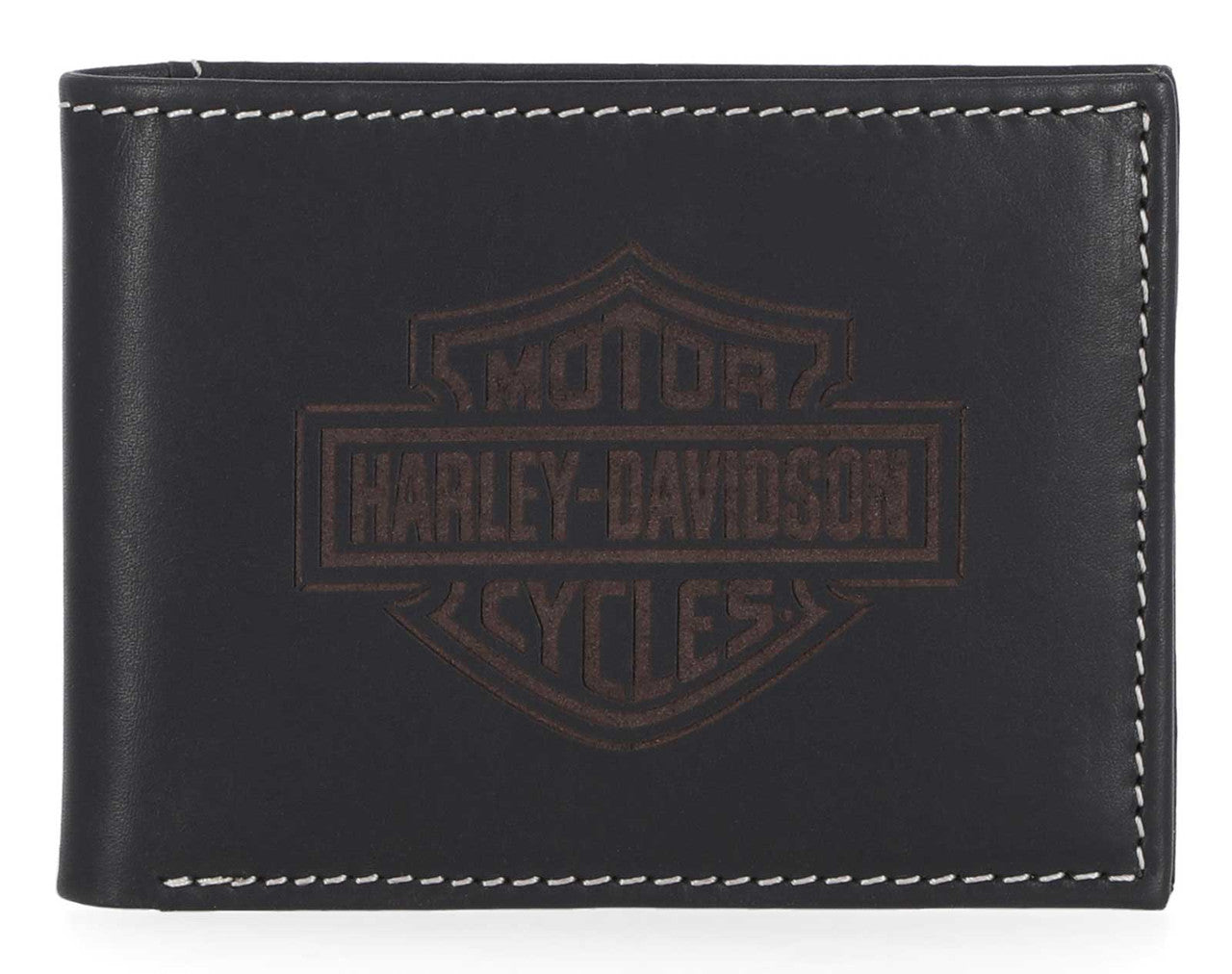 Portefeuille en cuir noir pour homme Harley-Davidson® - MWM072-BLACK