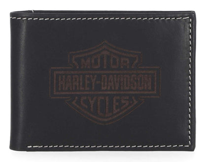 Portefeuille en cuir noir pour homme Harley-Davidson® - MWM072-BLACK