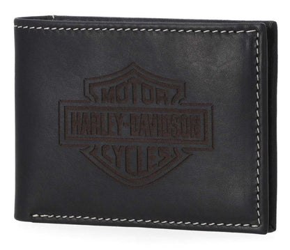 Portefeuille en cuir noir pour homme Harley-Davidson® - MWM072-BLACK