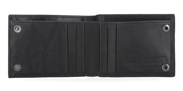 Portefeuille en cuir noir pour homme Harley-Davidson® - MWM072-BLACK