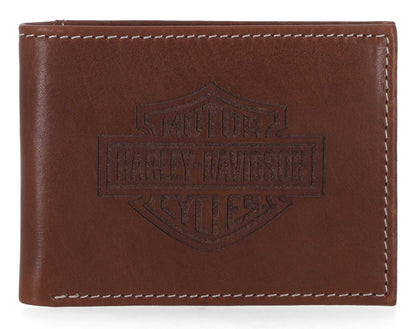 Portefeuille en cuir marron pour homme Harley-Davidson® - MWM072-BROWN