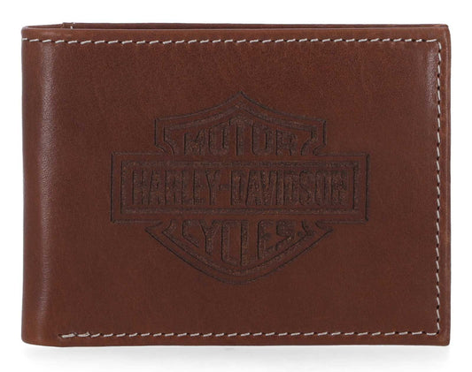 Portefeuille en cuir marron pour homme Harley-Davidson® - MWM072-BROWN