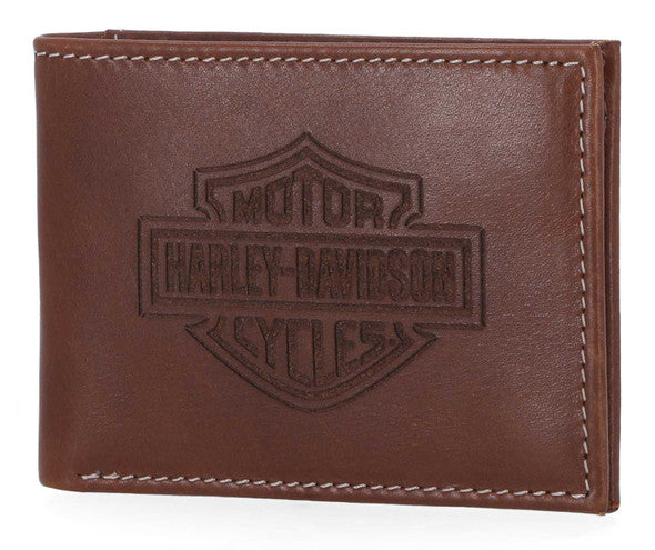 Portefeuille en cuir marron pour homme Harley-Davidson® - MWM072-BROWN