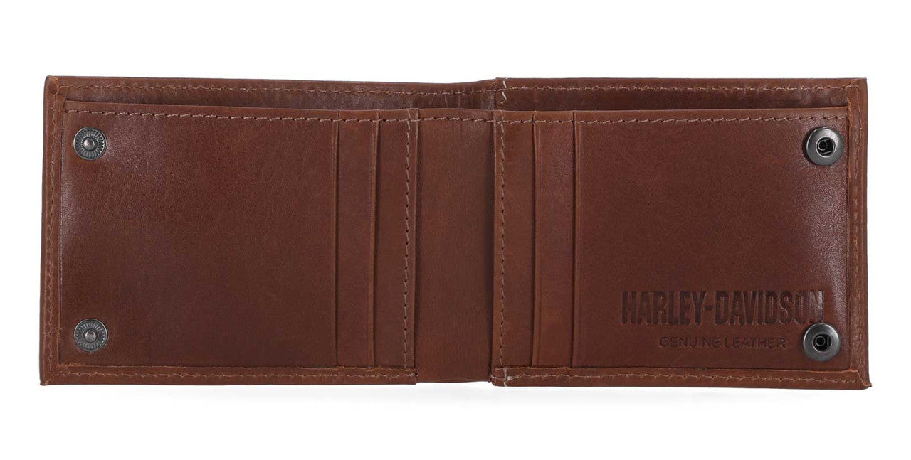 Portefeuille en cuir marron pour homme Harley-Davidson® - MWM072-BROWN