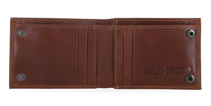 Portefeuille en cuir marron pour homme Harley-Davidson® - MWM072-BROWN