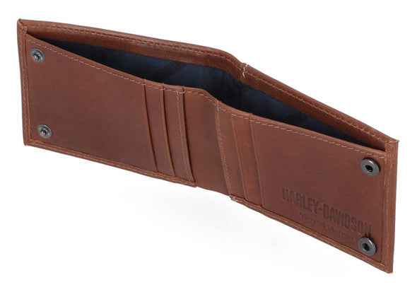 Portefeuille en cuir marron pour homme Harley-Davidson® - MWM072-BROWN